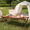 SKONYON Portable Heavy-Duty Aluminum Camping Table Folding Picnic Table Embedded Design Table with Carry Bag