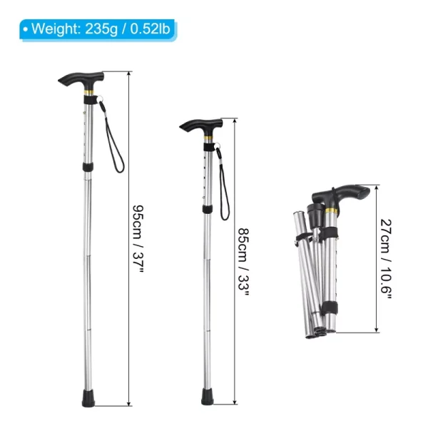 Unique Bargains Aluminum Alloy Quick Lock Collapsible Hiking Trekking Pole 33-37 Inch