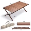 SKONYON Portable Heavy-Duty Aluminum Camping Table Folding Picnic Table Embedded Design Table with Carry Bag